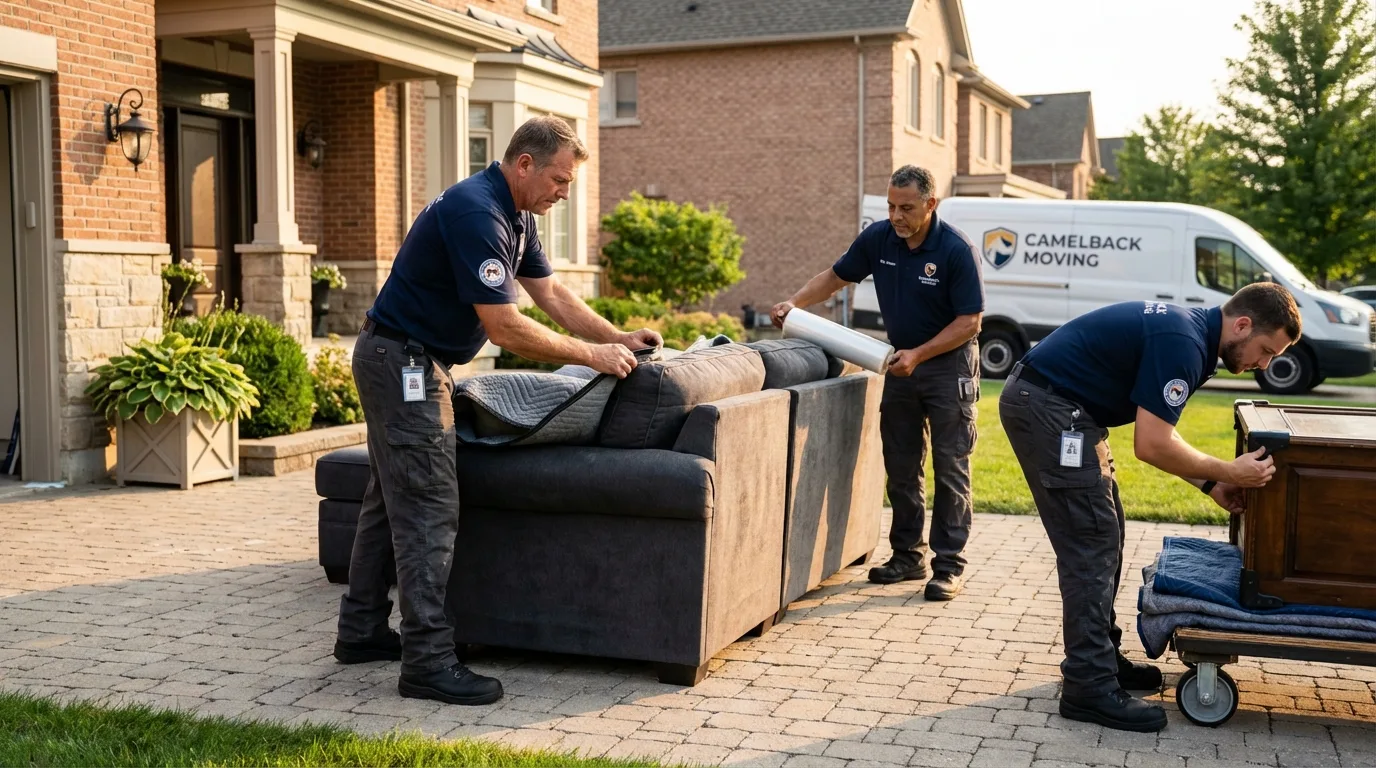 Large estate moving crew wrapping furniture in Fort Pierce, FL
